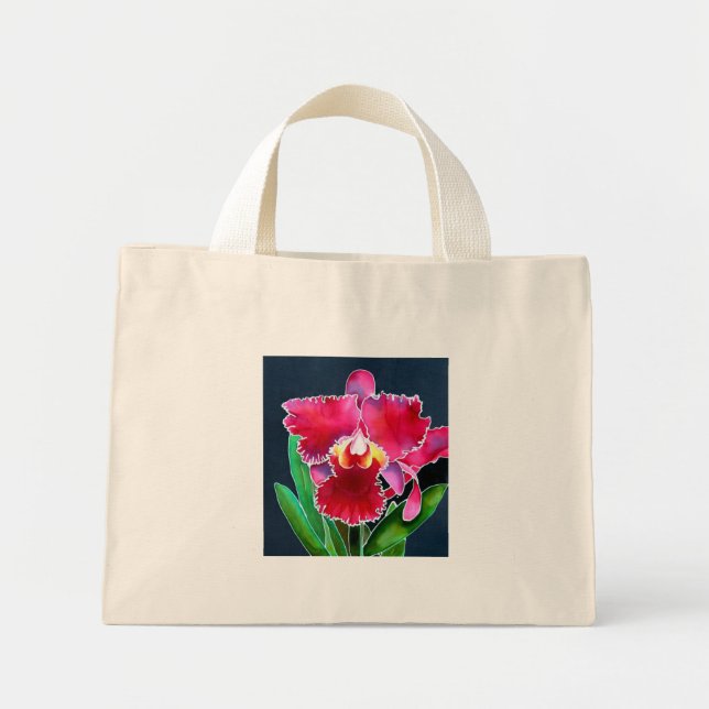 Mini Tote Bag Orchidée rose simple (Devant)