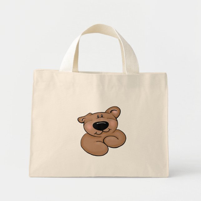 Mini Tote Bag Ours en peluche mignon (Devant)