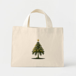 Mini Tote Bag Palmier de Noël, Beach Aloha Noël