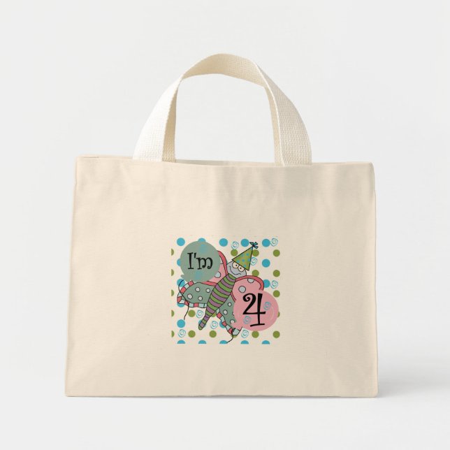 Mini Tote Bag Papillon 4e anniversaire Tshirts et cadeaux (Devant)