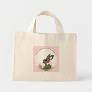 Mini Tote Bag Pâques chanceux de certains-lapins qui vous aime !
