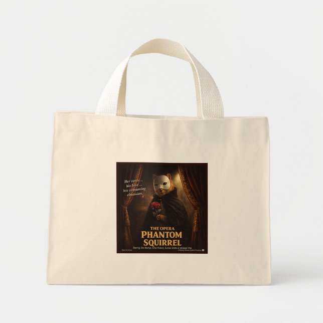 Mini Tote Bag Parodie de l'Opéra Fantôme Écureuil (Devant)