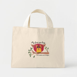 Mini Tote Bag Peinture de chouette à cornes mignonnes
