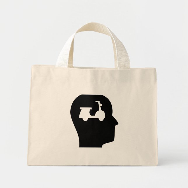 Mini Tote Bag Pensez aux scooters (Devant)