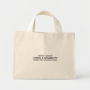 Mini Tote Bag Personne en situation de handicap d'abord