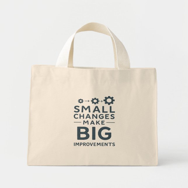 Mini Tote Bag Petits changements entraînent de grandes améliorat (Devant)