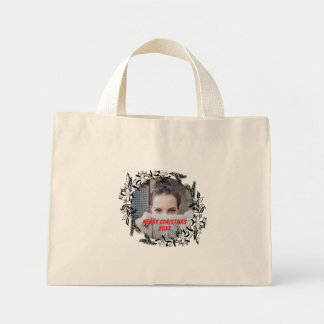 Mini Tote Bag Photo simple personnalisée de la couronne de Noël