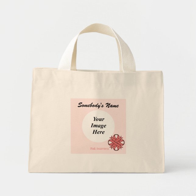 Mini Tote Bag Pink Clover Ribbon (Devant)
