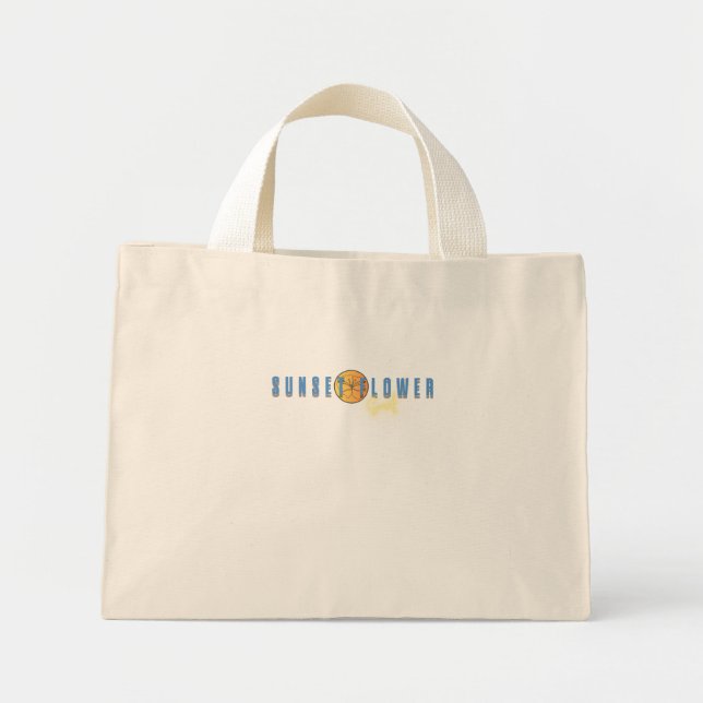 MINI TOTE BAG PINUP JAUNE DE FLEURS DE SOLEIL (Devant)