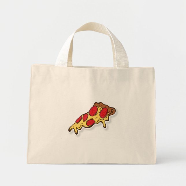 Mini Tote Bag Pizza Fourre-tout (Devant)