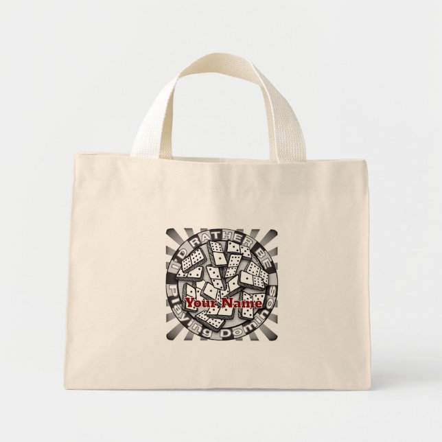 Mini Tote Bag Plutôt jouer aux dominos (Devant)