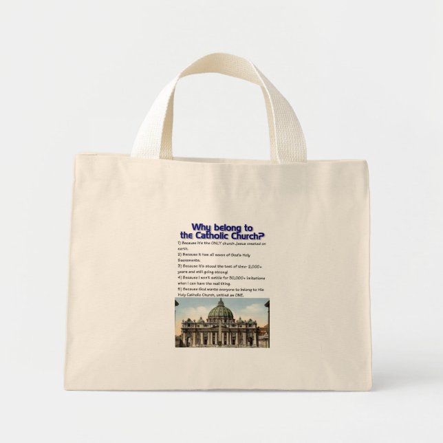 Mini Tote Bag Pourquoi appartenir à l'Église catholique ? (Devant)