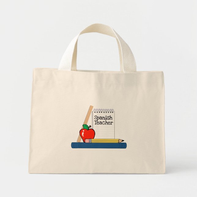 Mini Tote Bag Professeur espagnol (Notebook) (Devant)