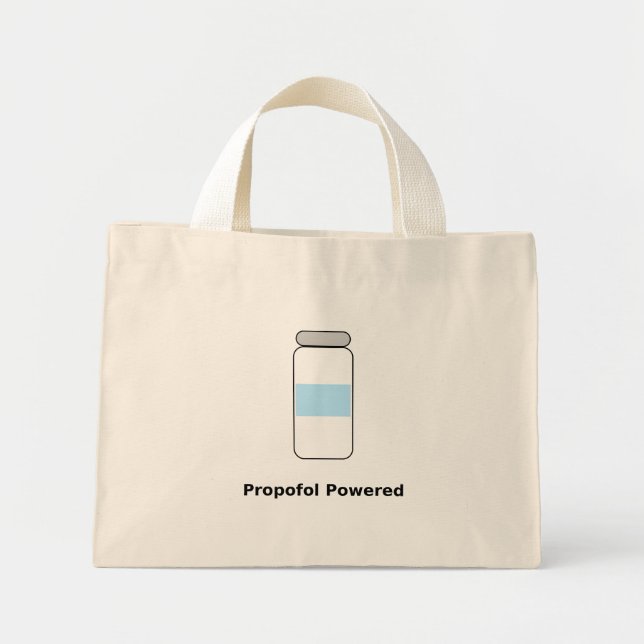 Mini Tote Bag Propofol Propulsé – Humour Drôle d'Anesthésiste (Devant)