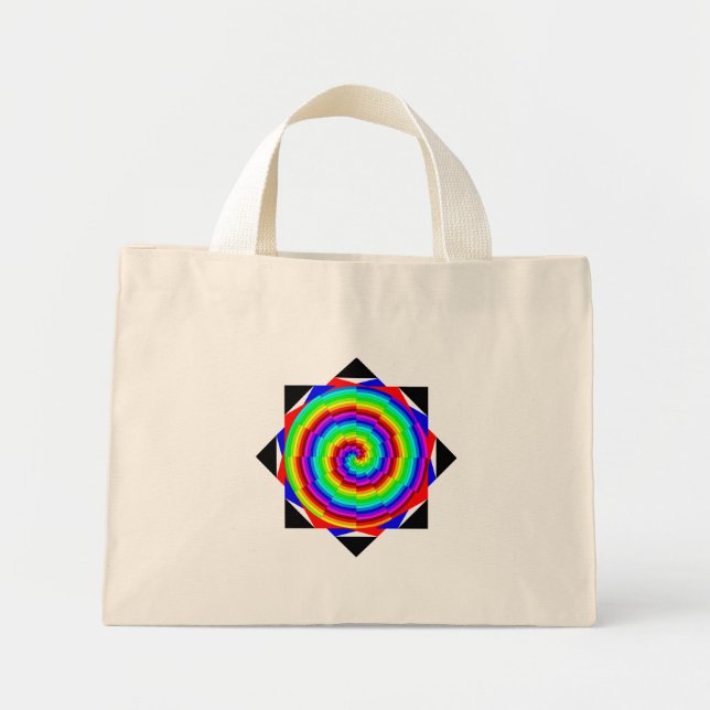Mini Tote Bag Rainbow Spiral par Kenneth Yoncich (Devant)