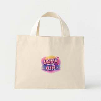 Mini Tote Bag  Retro 80's Love In The Air Valentine Lover Candle