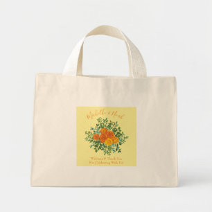 Mini Tote Bag Roses Mariages orange jaune printemps