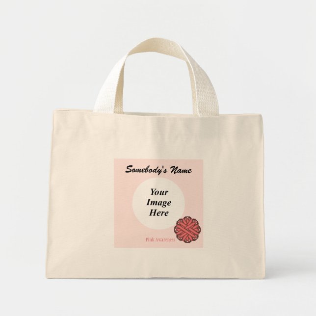 Mini Tote Bag Ruban à fleurs roses par Kenneth Yoncich Modèle (Devant)