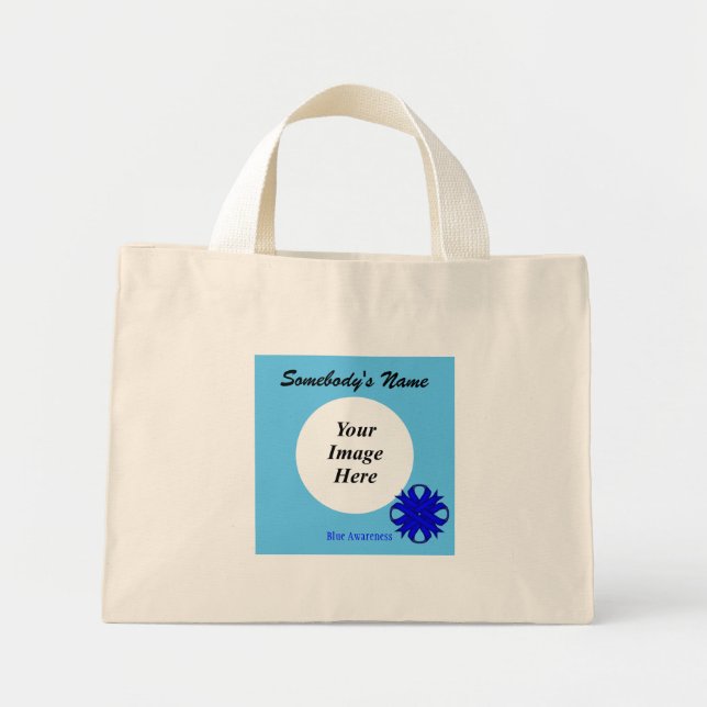 Mini Tote Bag Ruban bleu de trèfle Modèle par Kenneth Yoncich (Devant)