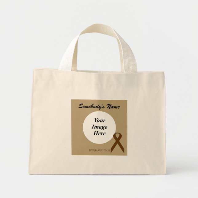 Mini Tote Bag Ruban standard Brown Tmpl par Kenneth Yoncich (Devant)