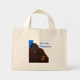 Mini Tote Bag Sauvez les Orangutans