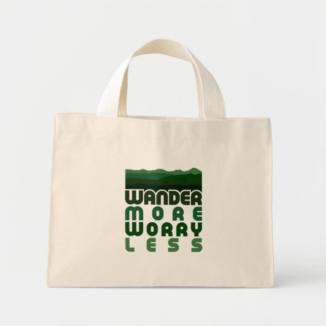 Mini Tote Bag Se promener plus inquiet moins (Devant)