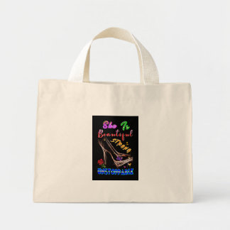 Mini Tote Bag She Is Beautiful Strong Unstoppable