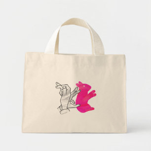 Mini Tote Bag Silhouette main Rabbit rose