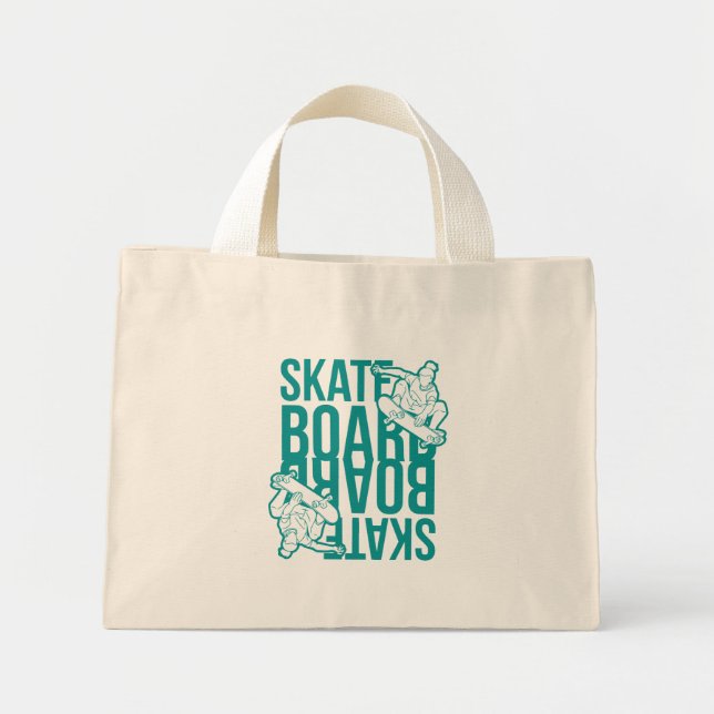 Mini Tote Bag skateboard  (Devant)