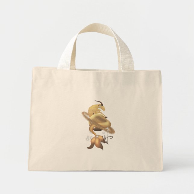 Mini Tote Bag Stellar Capricorn Saturn Zodiac (Devant)