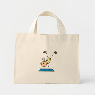 Mini Tote Bag Stick Girl Gymnast Doing Flips Bags