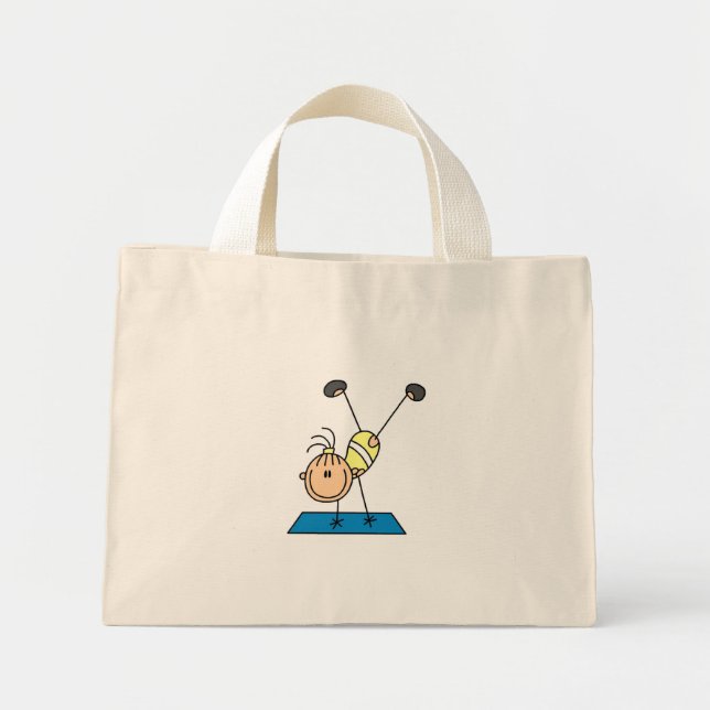 Mini Tote Bag Stick Girl Gymnast Doing Flips Bags (Devant)