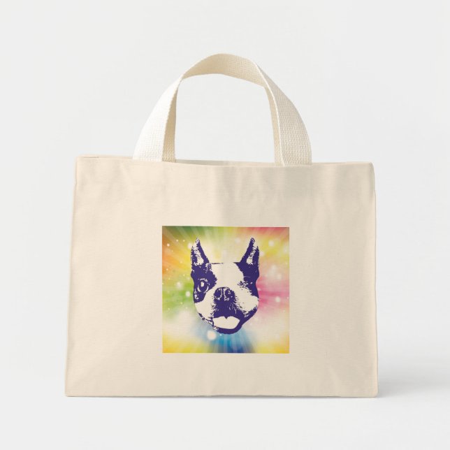 Mini Tote Bag Sunburst Terrier de Boston (Devant)