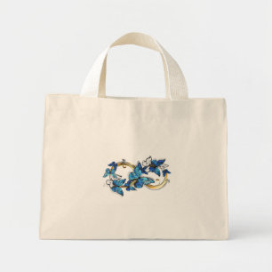 Mini Tote Bag Symbole infini de papillons Morpho bleus