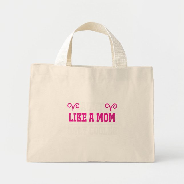 Mini Tote Bag Tante comme une maman mais en plus cool - Typograp (Devant)