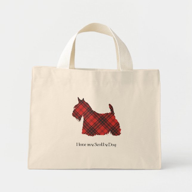 Mini Tote Bag Tartan Maxwell Terrier Écossais (Devant)