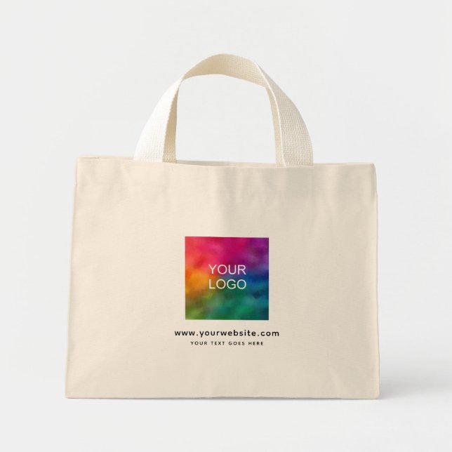 Mini Tote Bag Télécharger sur mesure Ajouter le logo du site Web (Devant)