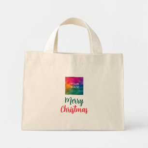 Mini Tote Bag Téléchargez Votre Photo ou Logo Joyeux Noël Shoppi