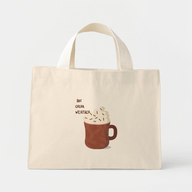 Mini Tote Bag Temps chaud du cacao (Devant)