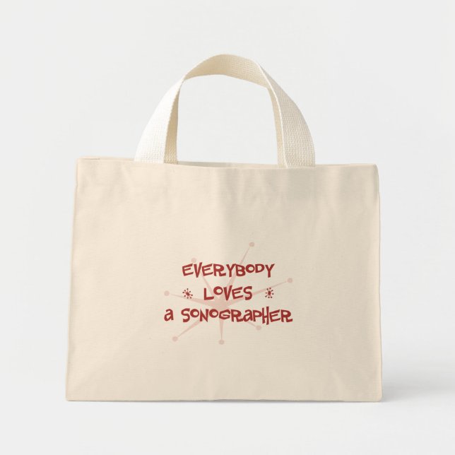 Mini Tote Bag Tout Le Monde Aime Un Sonographe (Devant)