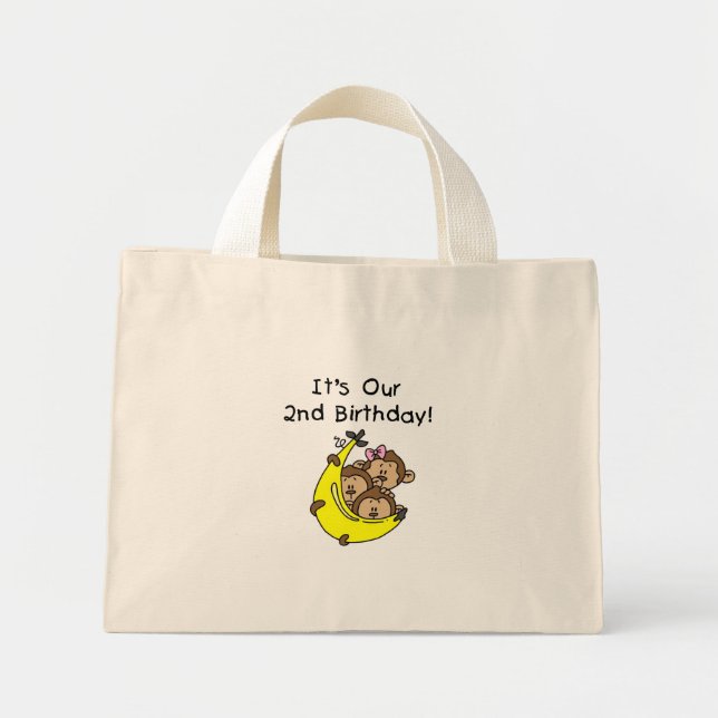 Mini Tote Bag Triplets 2e - Deux garçons / Un tee-shirt fille (Devant)