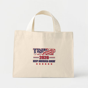 Mini Tote Bag Trump 2020 Garder l'Amérique grande