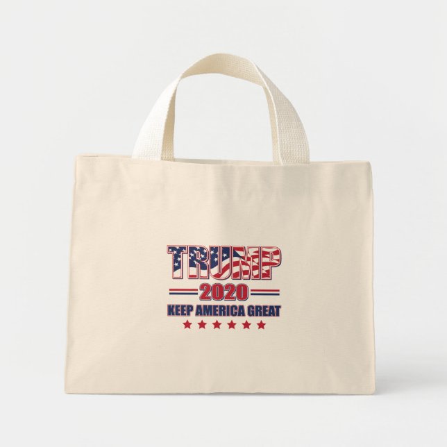Mini Tote Bag Trump 2020 Garder l'Amérique grande (Devant)