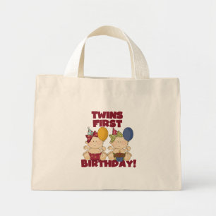 Mini Tote Bag Twins 1er Anniversaire - Girls Tshirts et cadeaux