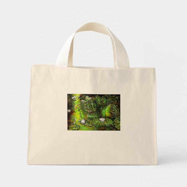 Mini Tote Bag Un étang avec des pensées impures (Devant)