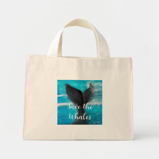 Mini Tote Bag Une baleine - Sauvez les baleines