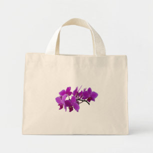 Mini Tote Bag Vaporisateur d'orchidées violettes sur un fourre-t