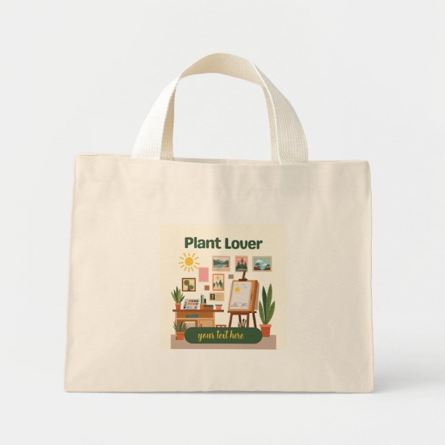 Mini Tote Bag Végétation personnalisée et conception d'espace de (Devant)