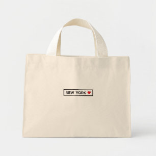 Mini Tote Bag Ville State Pays Accueil I Love New York