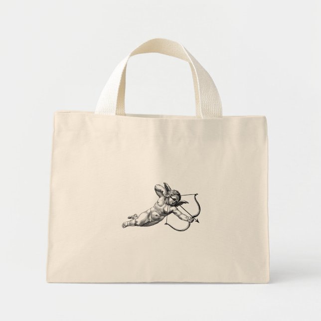 Mini Tote Bag Vintage Cherub Cupid Amour Frappé (Devant)
